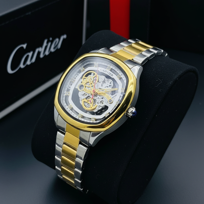 Cartier-Style Skeleton Heavy Weight Watch for Men – Premium Steel Design
