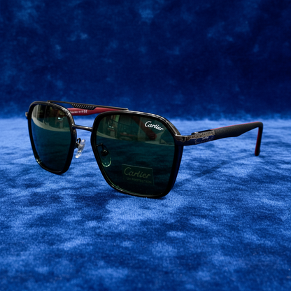 Cartier - SG327 - Golden/Black - Glass Lens - Premium Sunglass