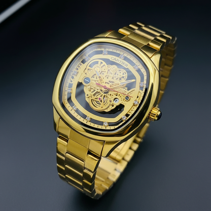 Cartier-Style Skeleton Heavy Weight Watch for Men – Premium Steel Design