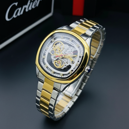 Cartier-Style Skeleton Heavy Weight Watch for Men – Premium Steel Design